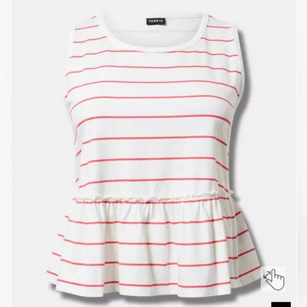 Torrid Cotton Crew Babydoll Top - Kai Stripe Honeysuckle